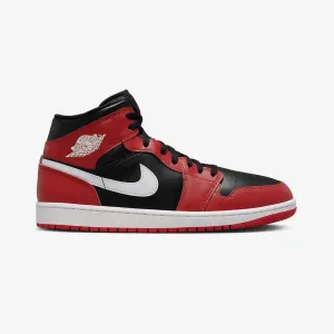 JORDAN | AIR JORDAN 1 MID { BLACK/WHITE-GYM RED