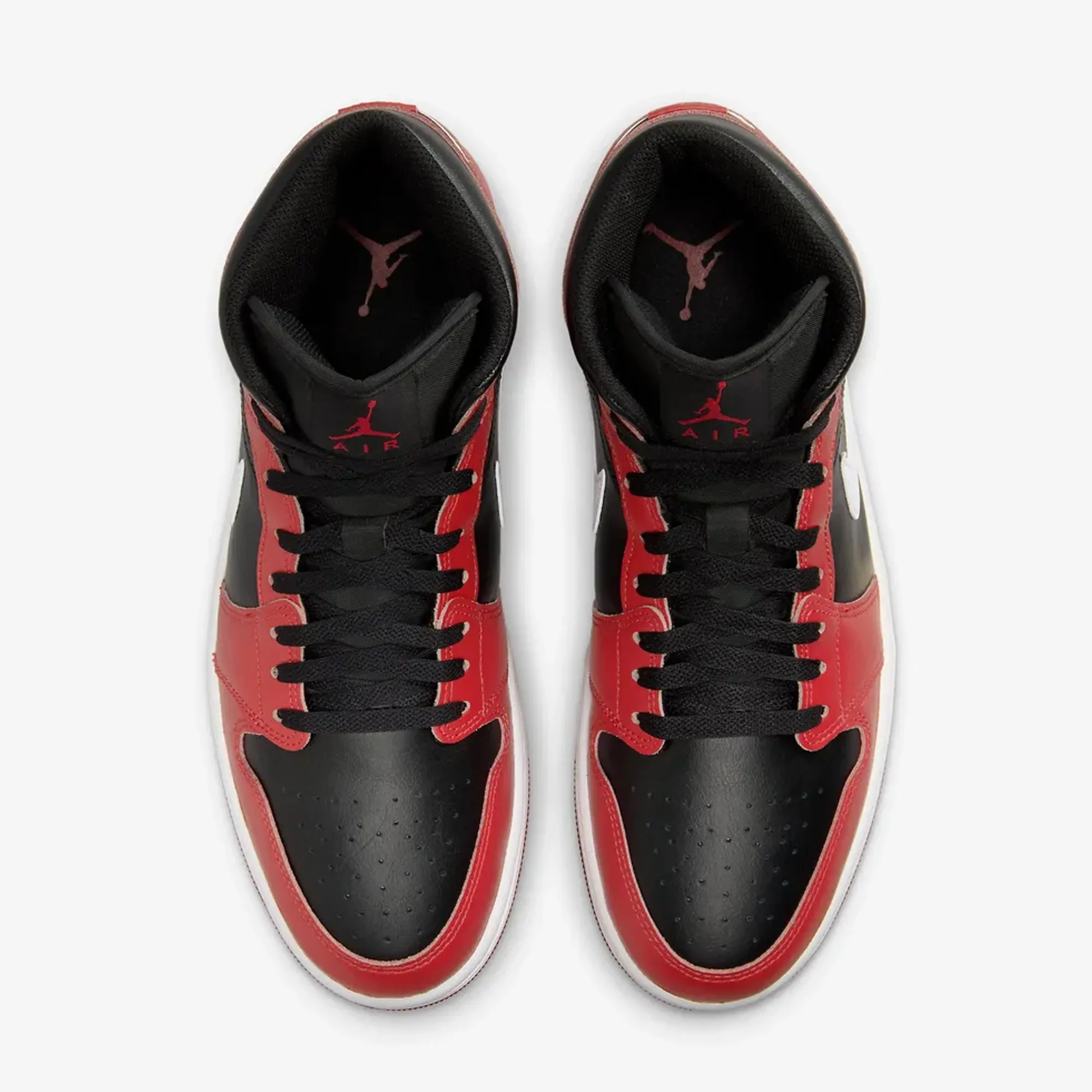 JORDAN | AIR JORDAN 1 MID { BLACK/WHITE-GYM RED