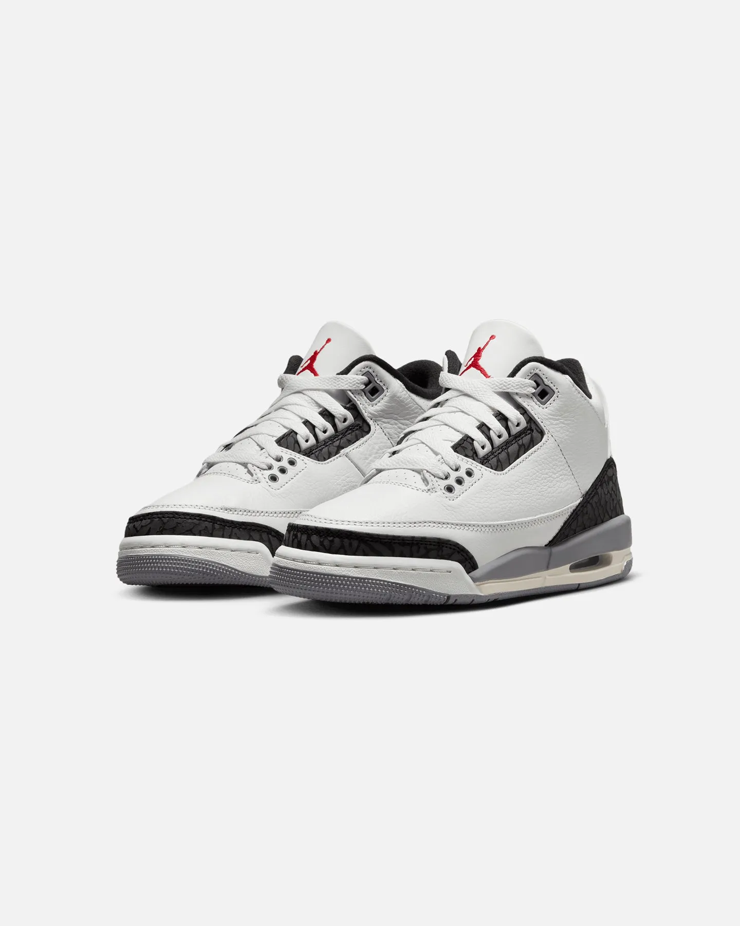 Jordan Kids' Air Jordan 3 Retro (GS) "Cement Grey" Summit White/Fire Red Cement