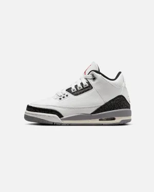 Jordan Kids' Air Jordan 3 Retro (GS) "Cement Grey" Summit White/Fire Red Cement