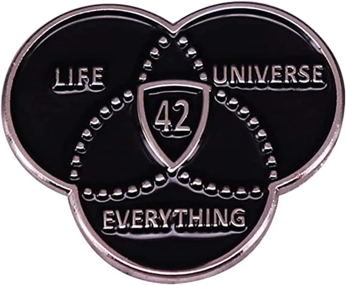 Life Universe Everything Enamel Brooch Pin Creative Crossed Circles Brooches Lapel Pins Badge for Backpacks Jackets Hats Jewelry Accessories