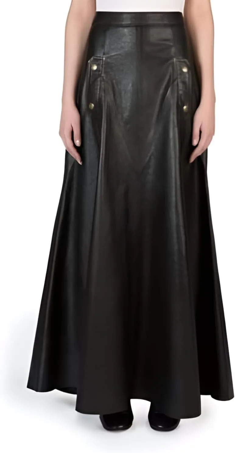 LL LEATHER LOVERS Leather Full Skirt for Women - Regular Use Slim Fit Bodycon Skirt - Office, Weekend, Business Wear for Girl