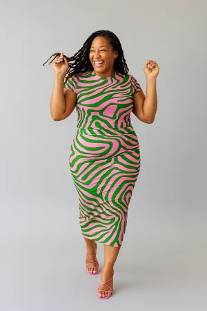 Lucy Skirt - Pink/Green Zebra (Printed to Order)