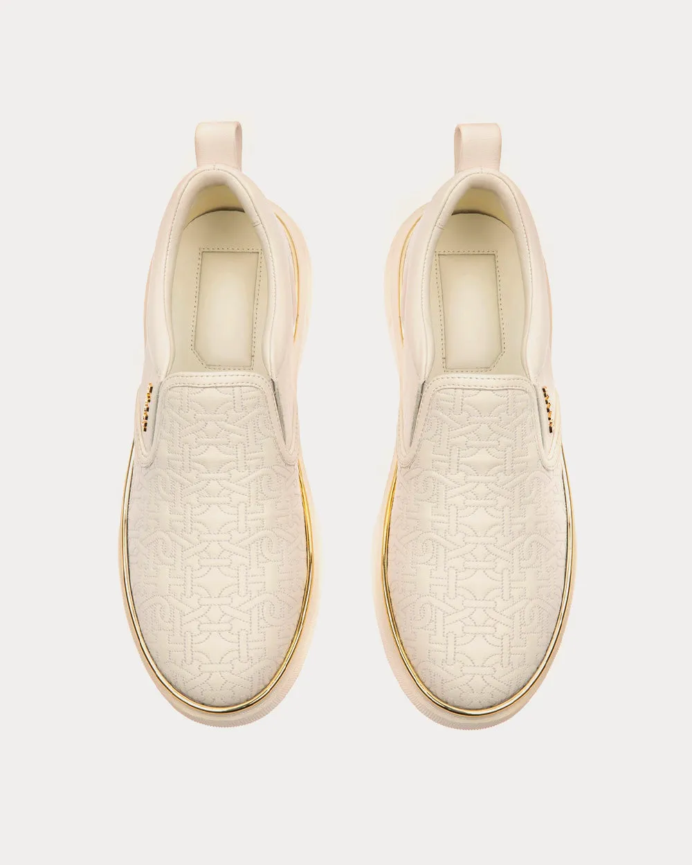 Mardy Leather White Slip On Sneakers