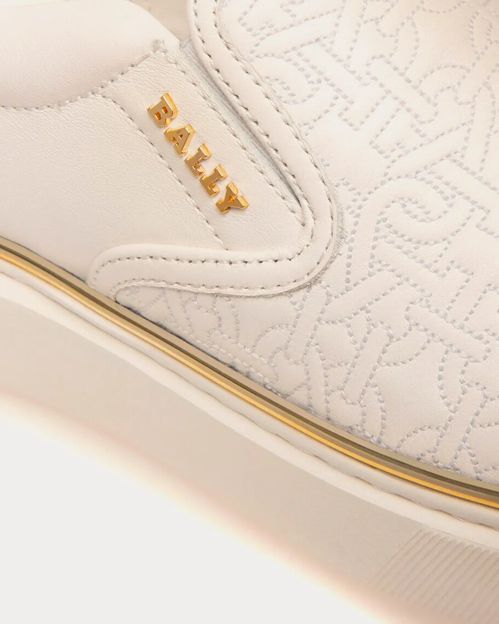 Mardy Leather White Slip On Sneakers