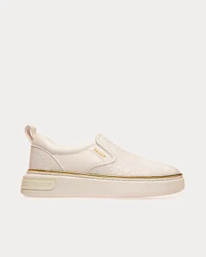 Mardy Leather White Slip On Sneakers