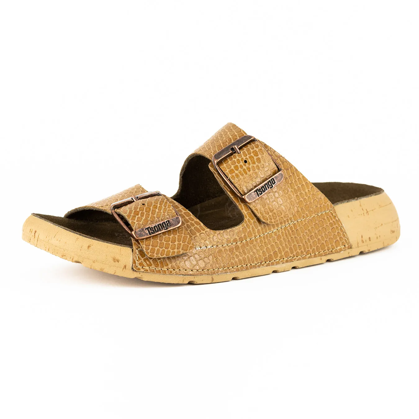 Masego : Ladies Leather Sandal in Walnut Coco Lux