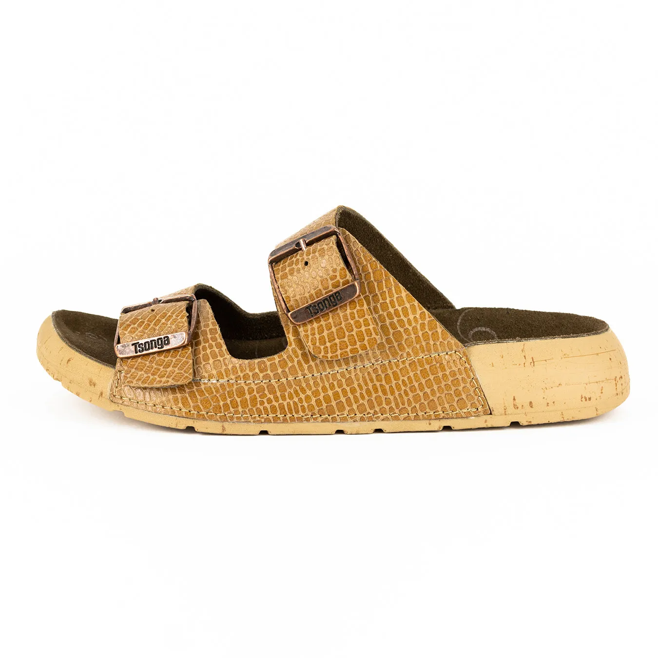 Masego : Ladies Leather Sandal in Walnut Coco Lux