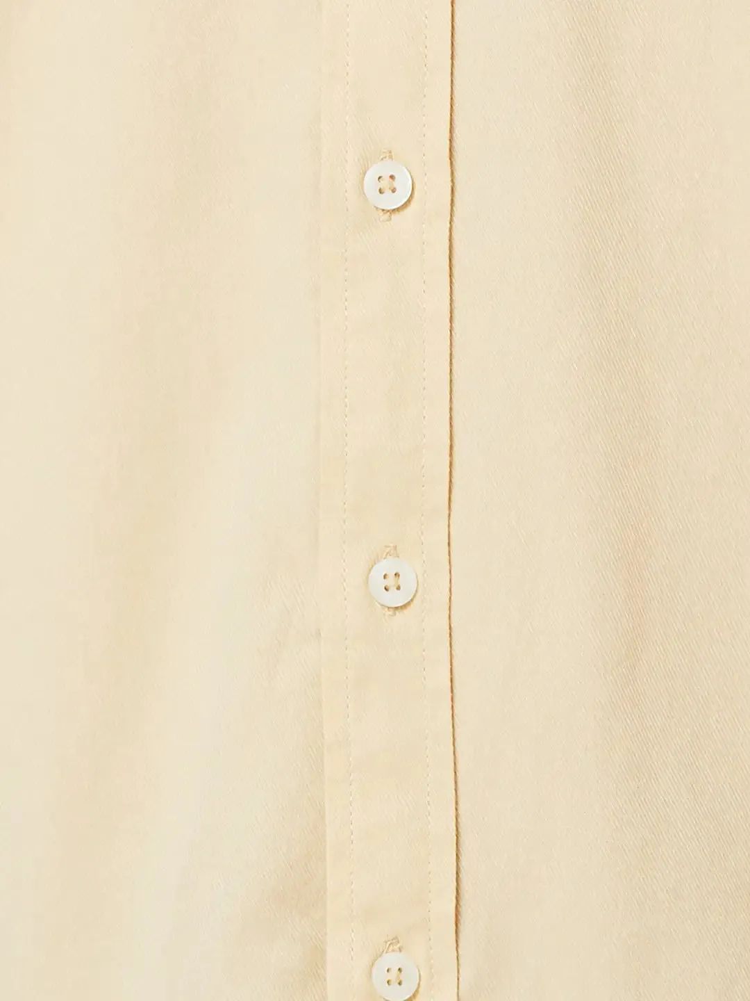 Men Yellow Comfort Fit Twill Cotton Full Sleeve Shirts