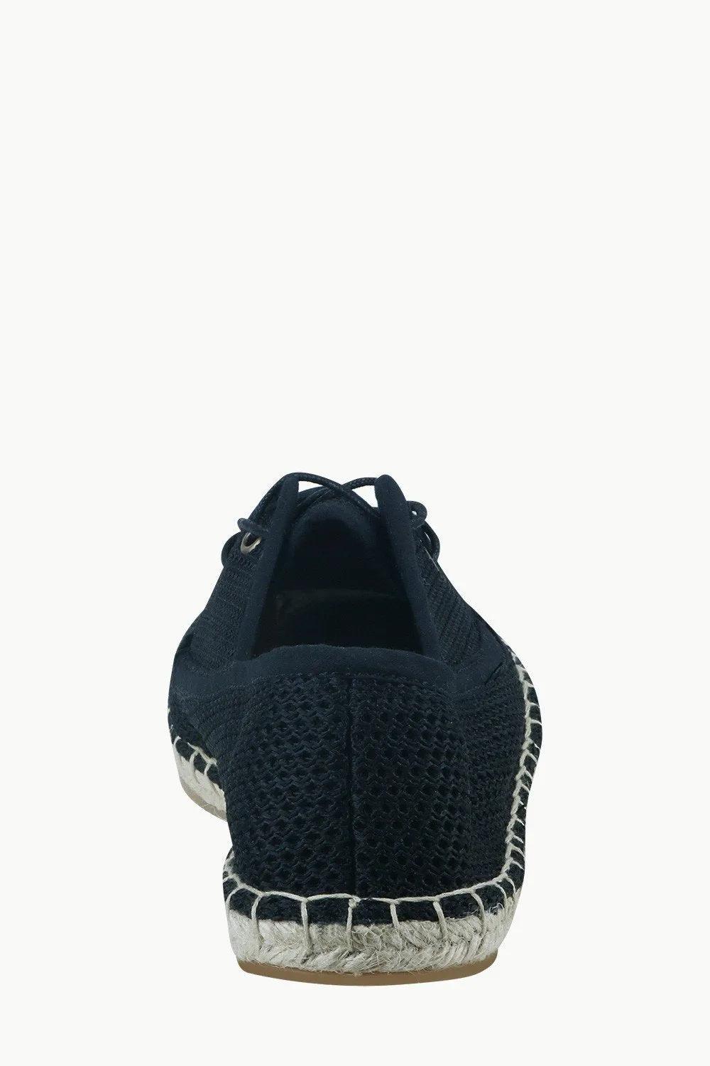 Mens Black Mesh Lace-Up Basque Espadrilles