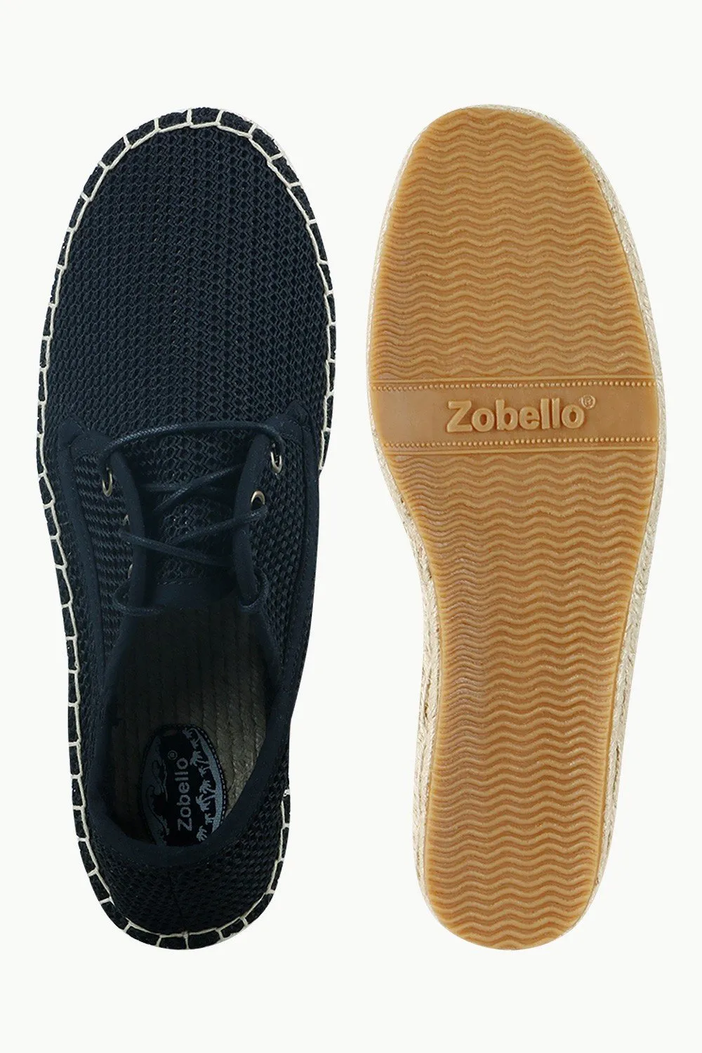 Mens Black Mesh Lace-Up Basque Espadrilles