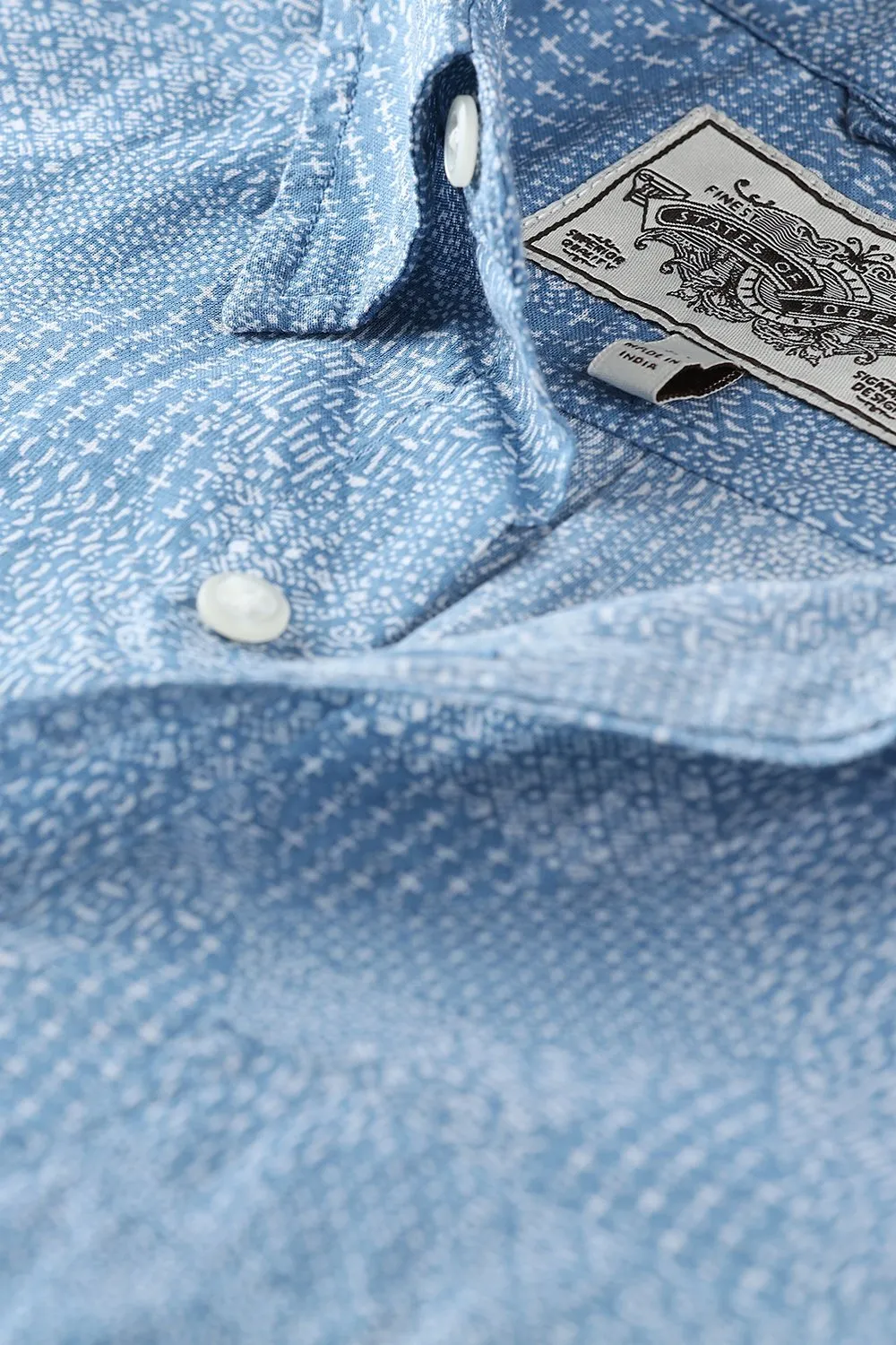 Men's Blue Bandana Print Shirt