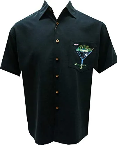 Mens Designer Par and Bar Tropical Style Embroidered Golf Shirt (up to 4XL)