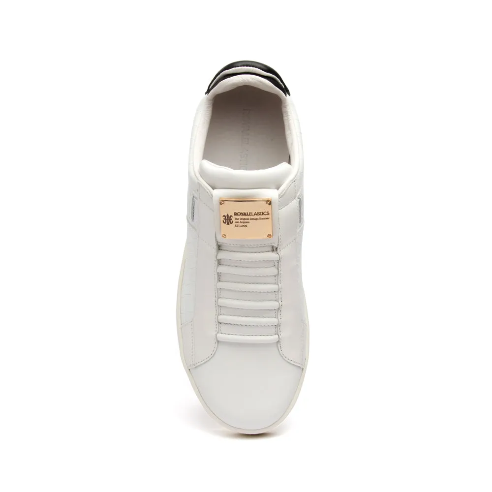 Men's Icon SBI White Black Leather Sneakers 02583-089