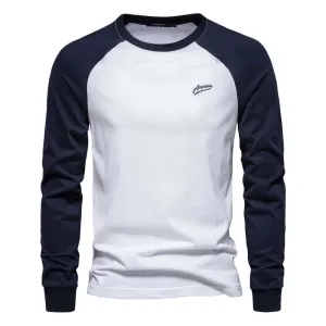 Men's Long Sleeve Patchwork Shirt: Casual Comfort