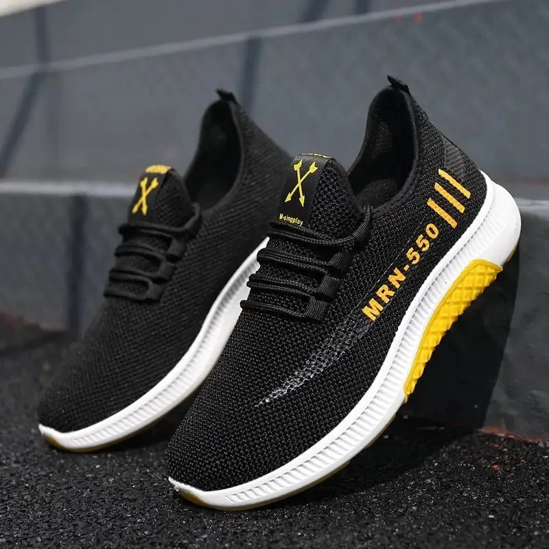 Men's Mesh Breathable Casual Sports Shoes Lightweight Four Seasonal Outdoor Running Sneakers with Soft Sole for Students