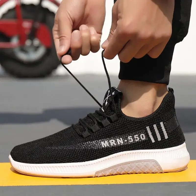 Men's Mesh Breathable Casual Sports Shoes Lightweight Four Seasonal Outdoor Running Sneakers with Soft Sole for Students