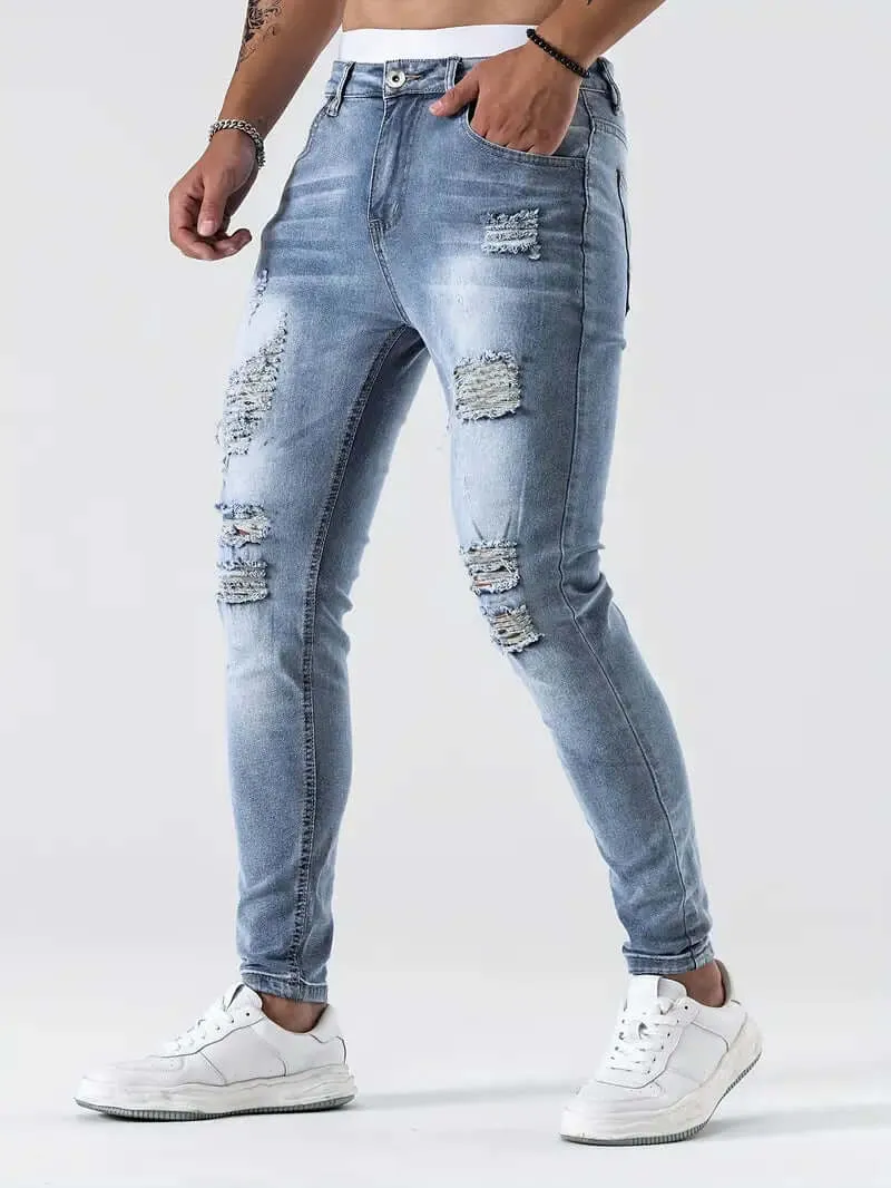 Men's Ripped Skinny Jeans: Casual Comfort & Style