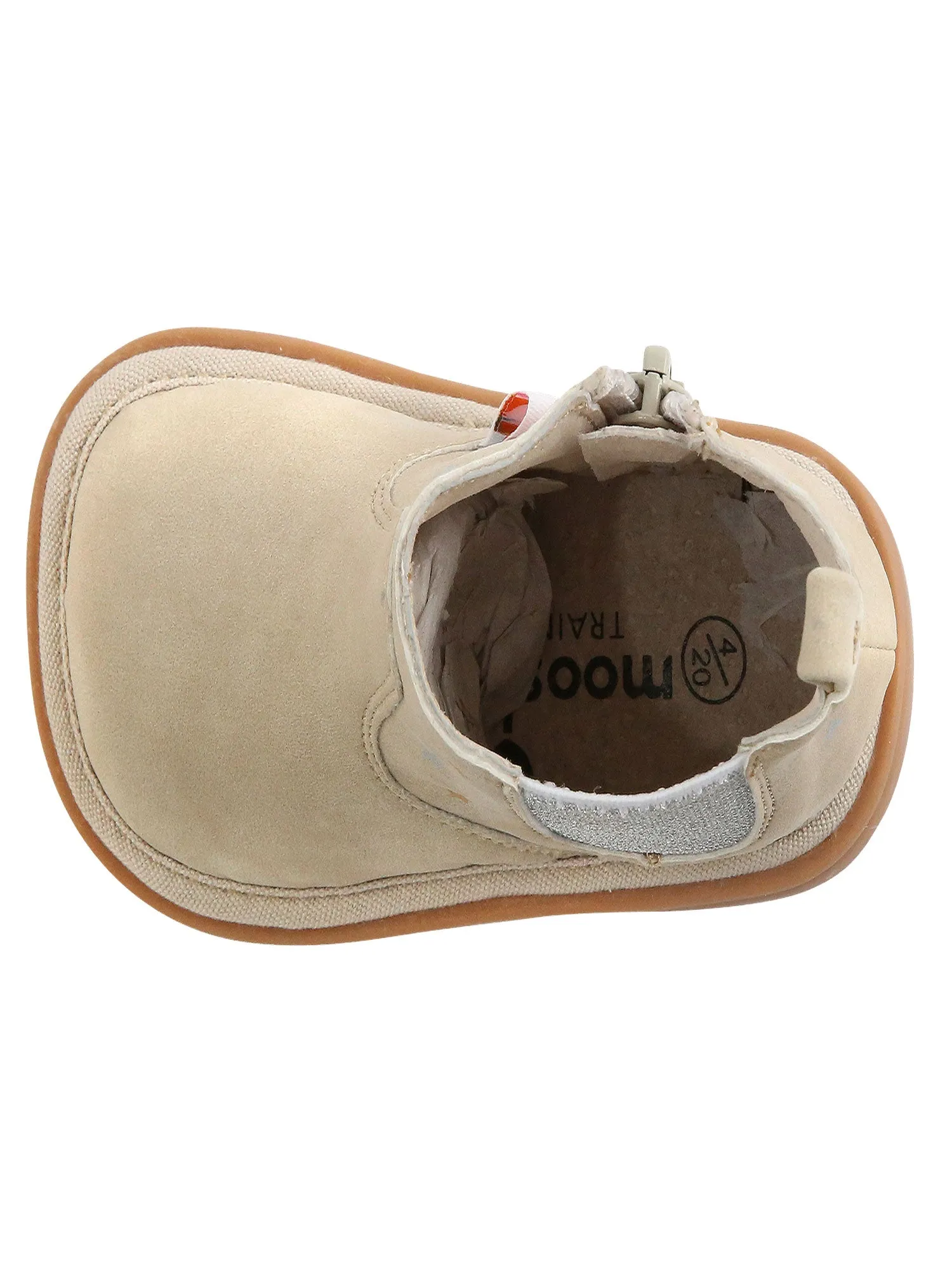 Mooshu Trainers Girls Ivory Bella Sparkle Stars Squeaky Boots 3-4 Baby