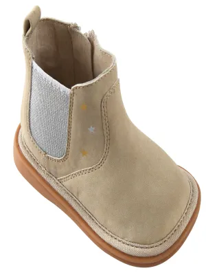 Mooshu Trainers Girls Ivory Bella Sparkle Stars Squeaky Boots 3-4 Baby