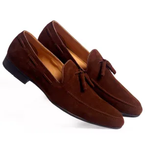 NICHE Brown Elegant Suede Tassel Loafer