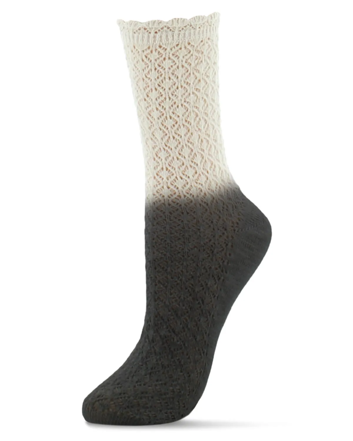 Ombre Cotton Blend Textured Crew Socks