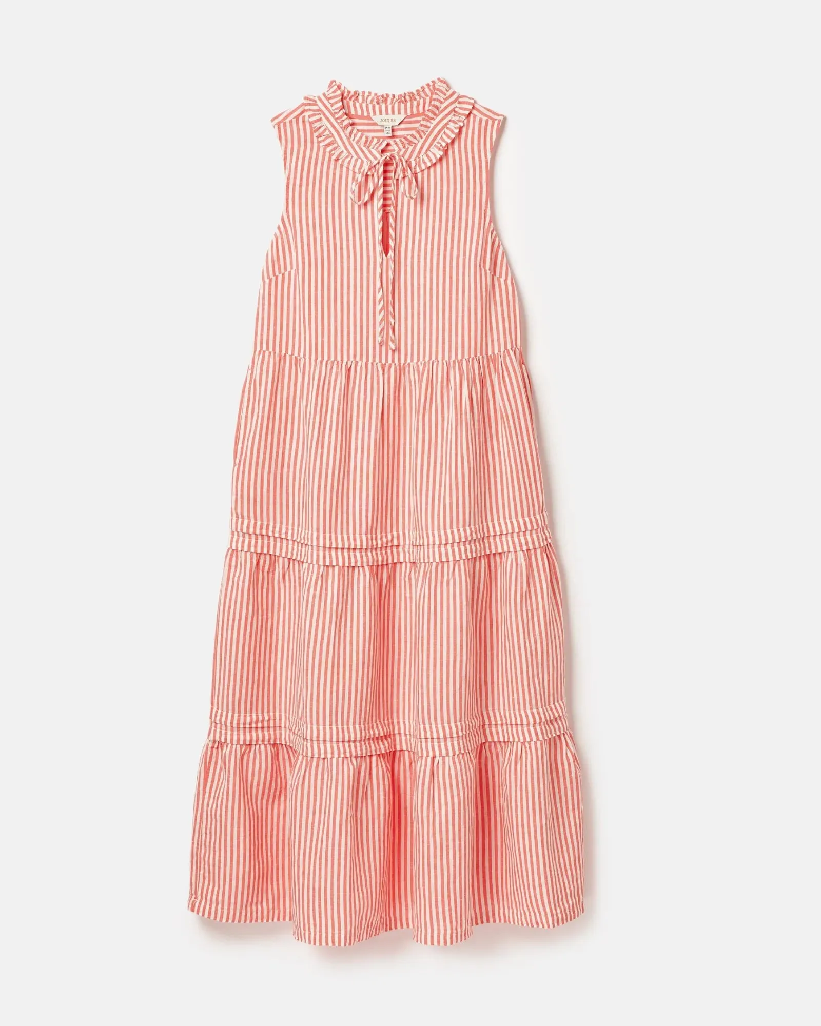 Ophelia Red & White Sleeveless Tiered Dress