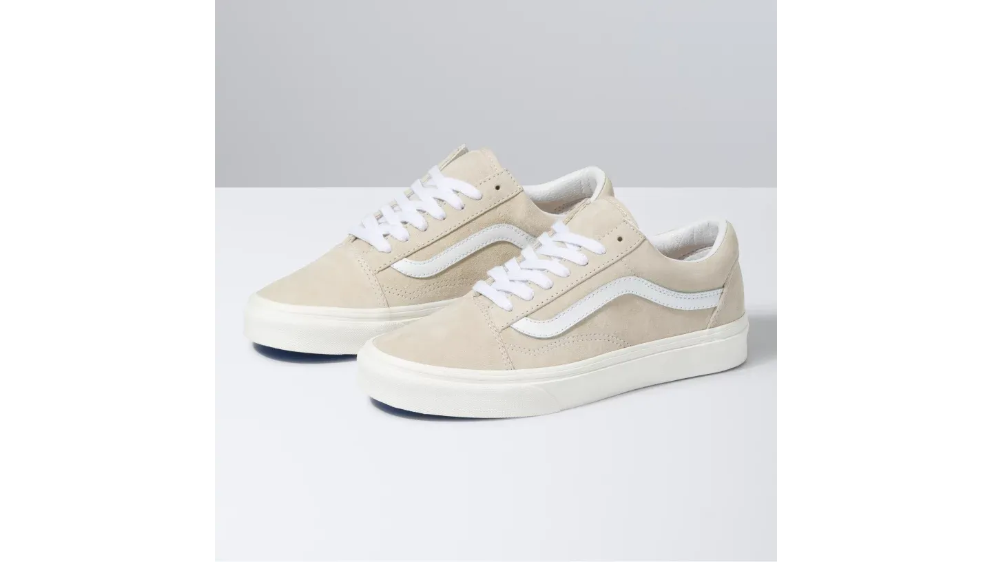 PIG SUEDE OLD SKOOL in Sandshell / Snow white