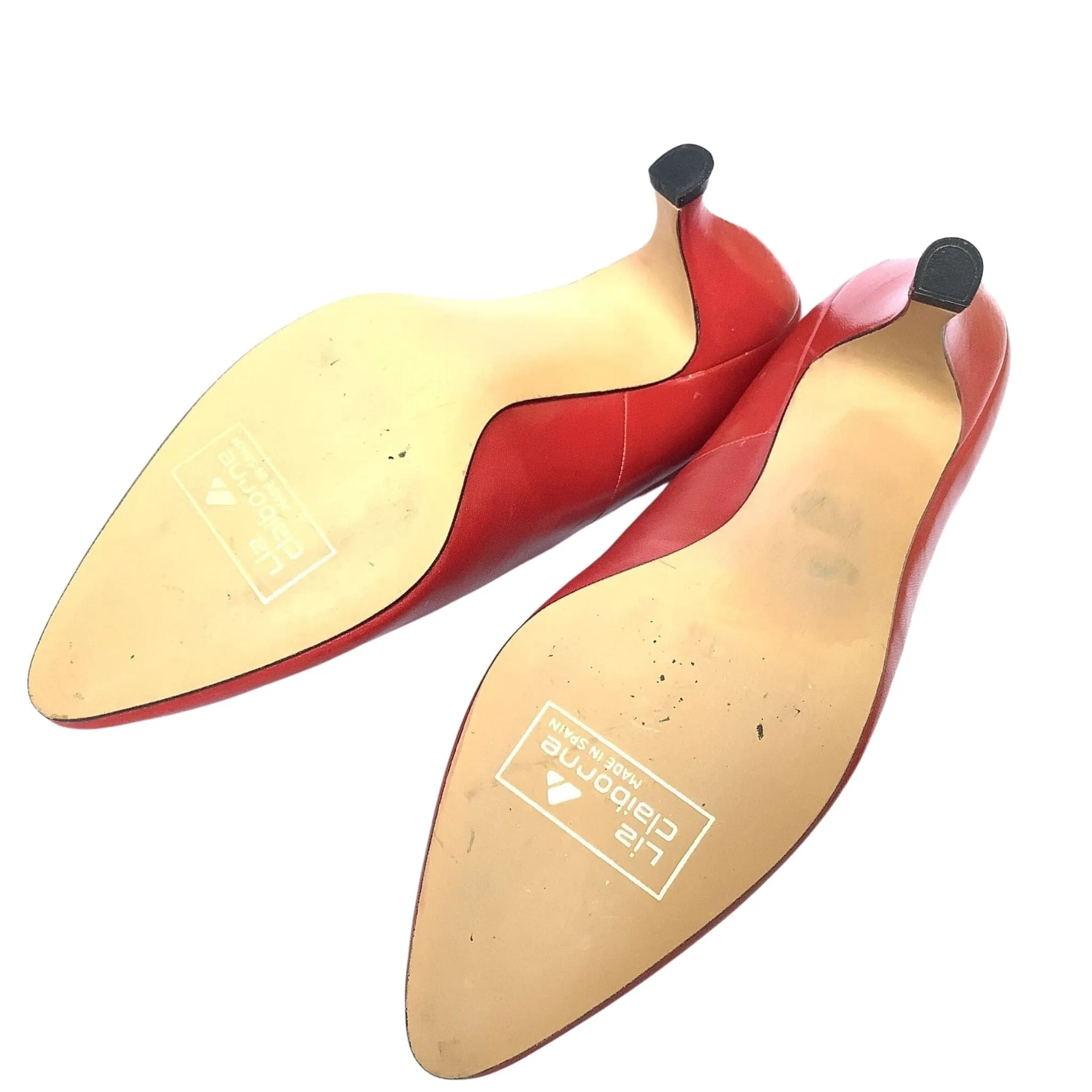 Red Leather Pump Shoes