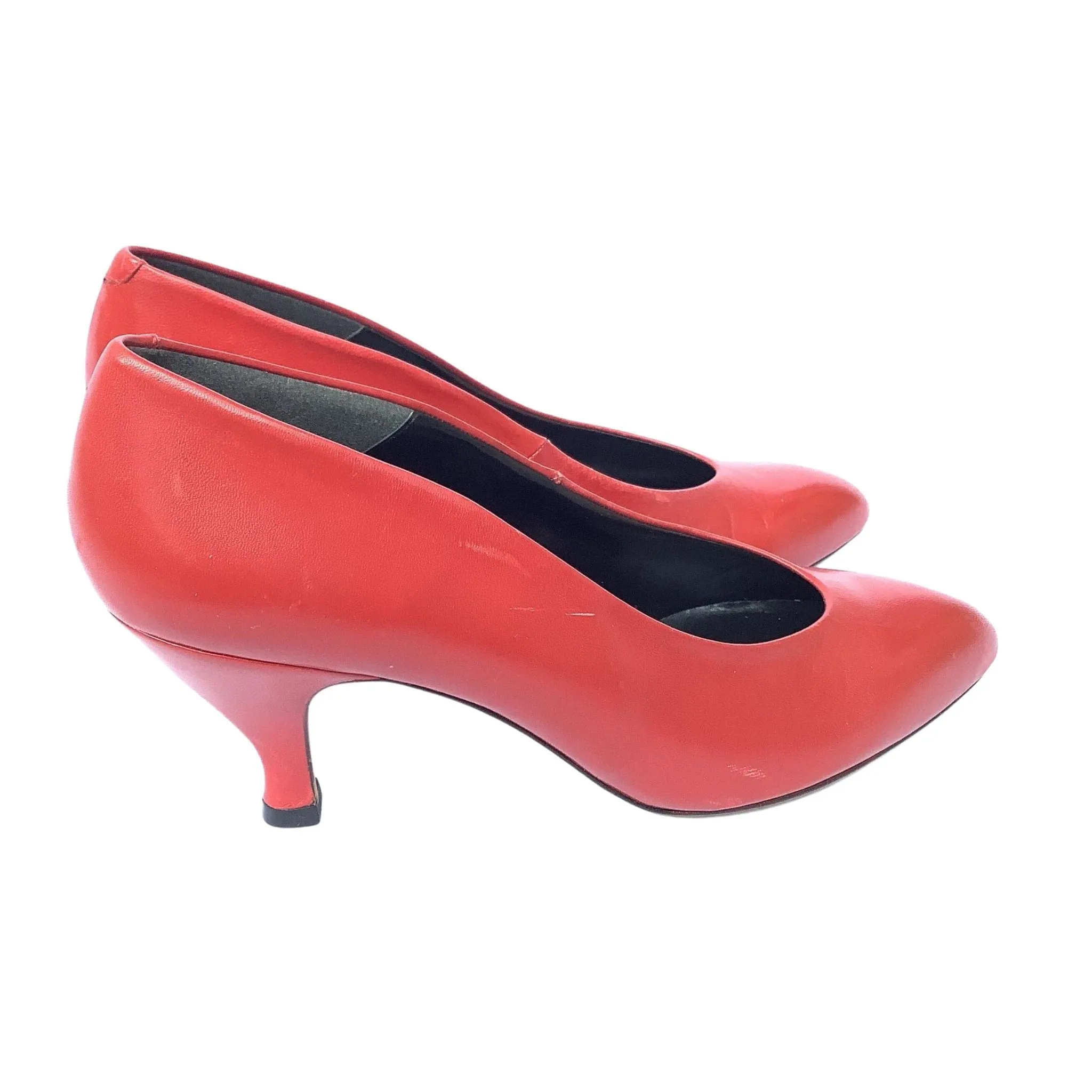 Red Leather Pump Shoes