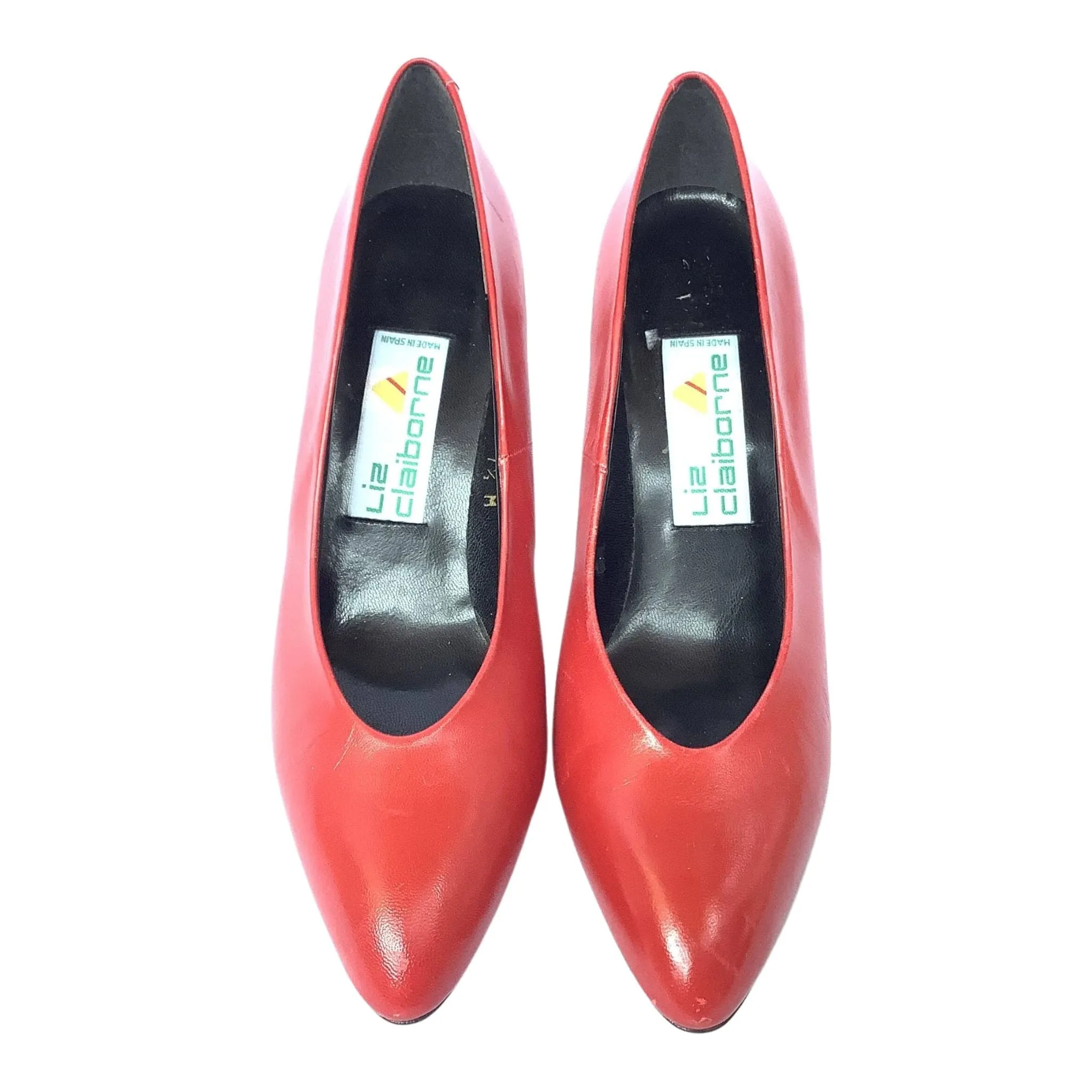 Red Leather Pump Shoes