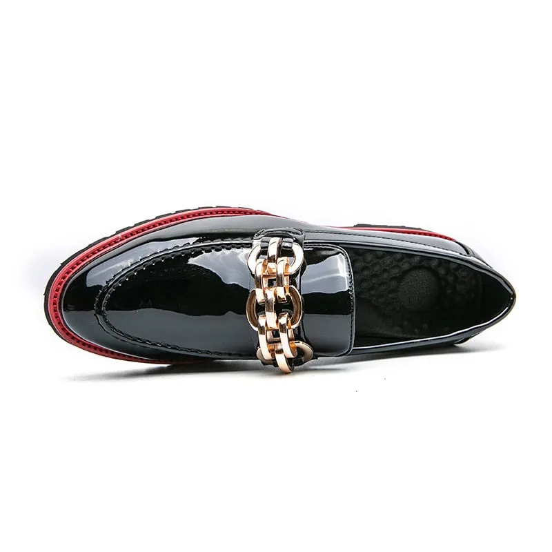 Red Lining Sole Metal Appliques Shoes