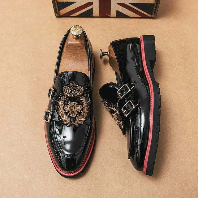 Red Lining Sole Metal Appliques Shoes
