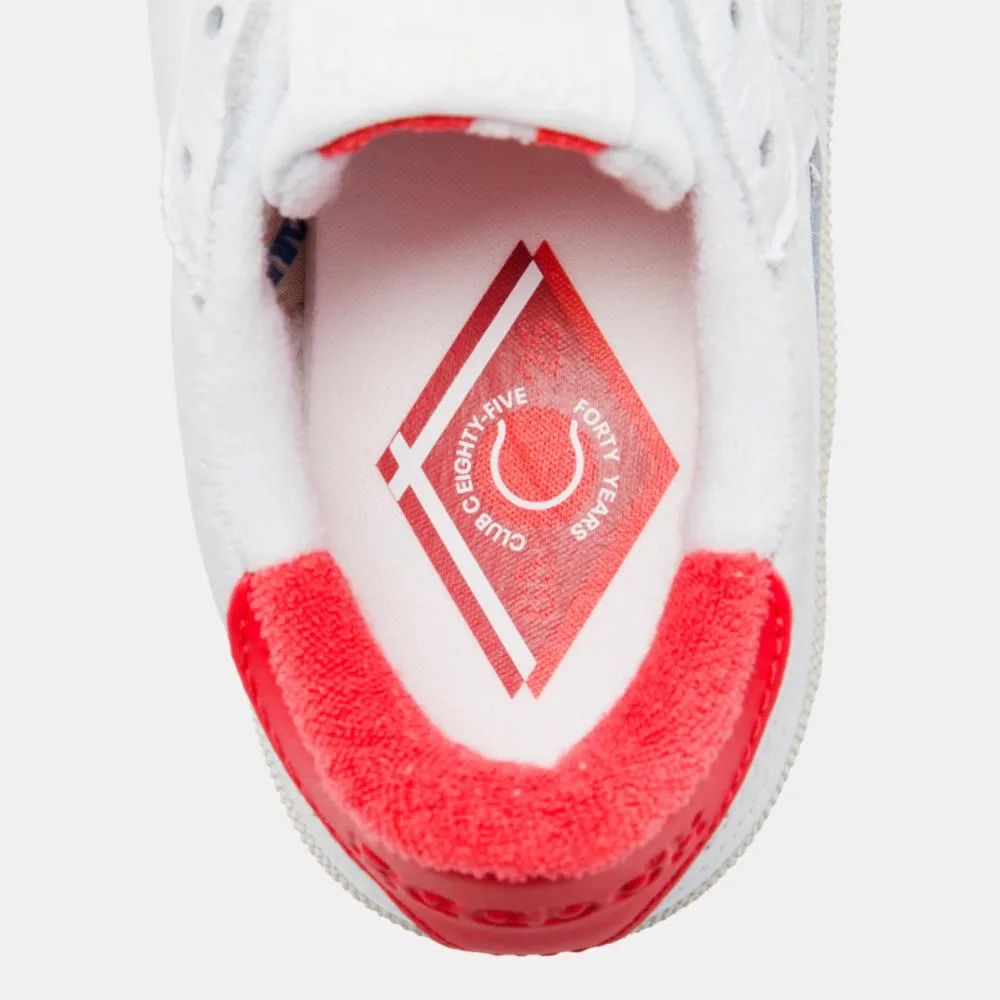 Reebok Footwear Women Club C 85 Vintage Shoes - 40th Anniversary WHITE/CHALK/ENERGYRED