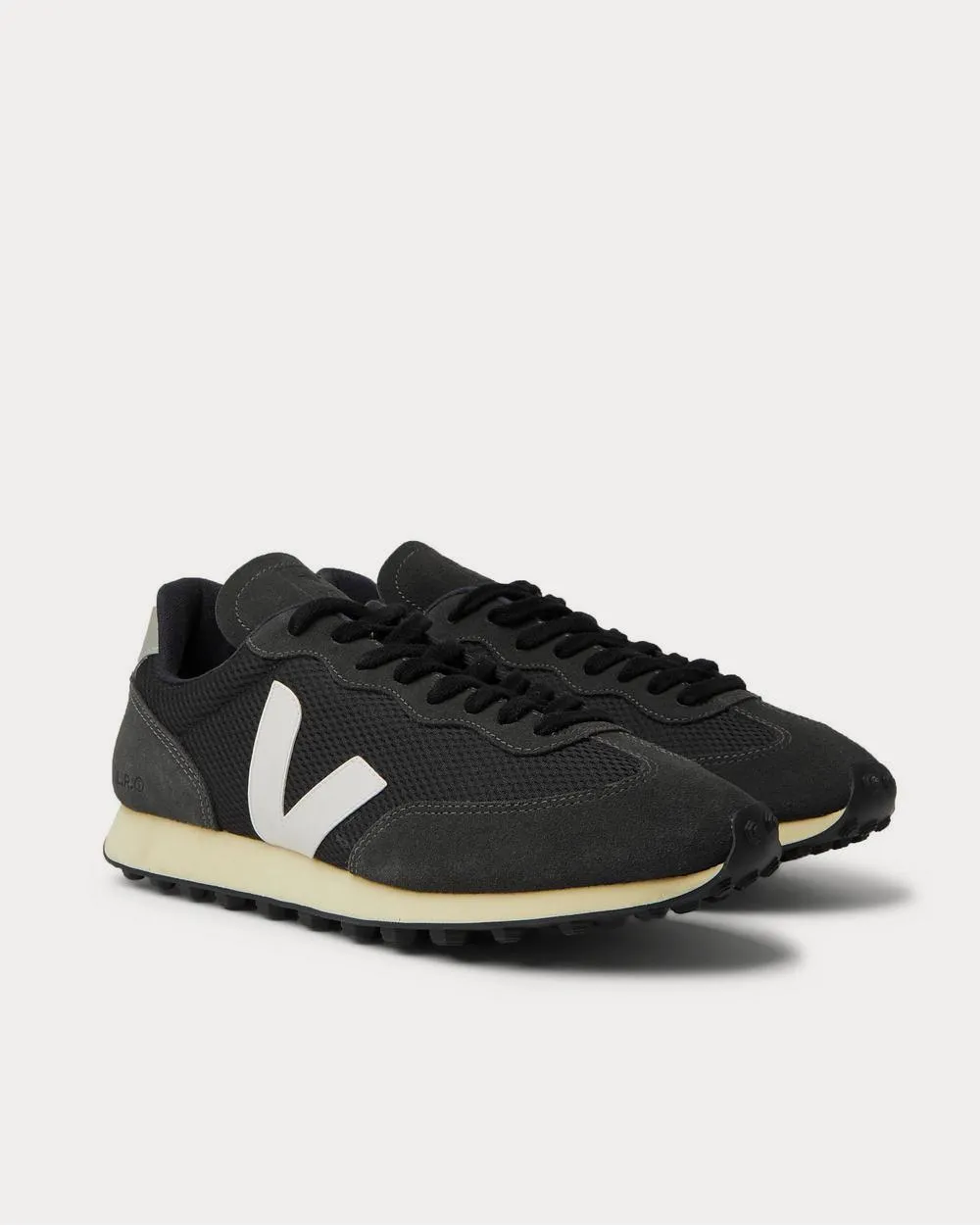 Rio Branco Leather and Rubber-Trimmed Alveomesh and Suede  Black low top sneakers