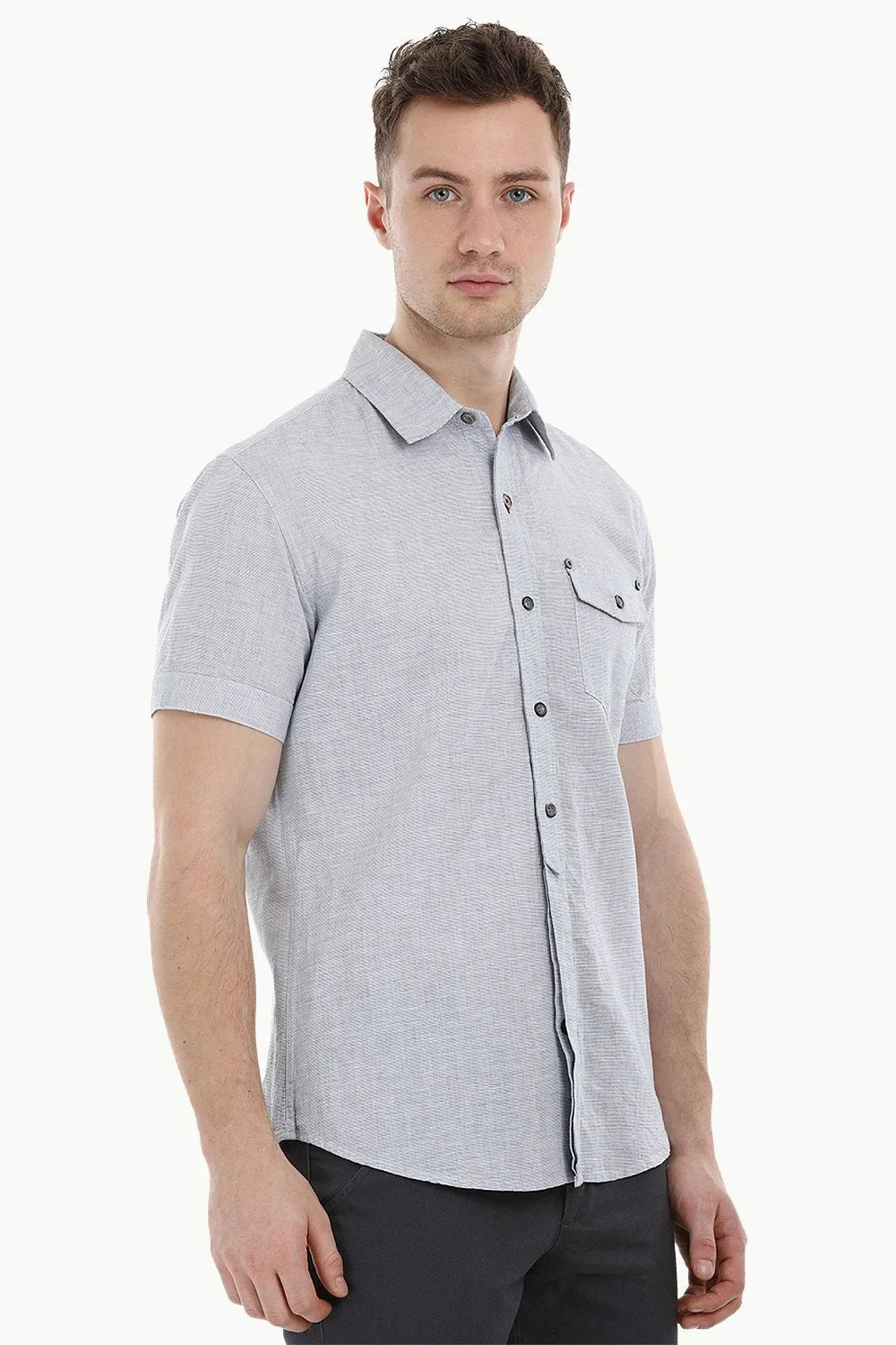 Semi Concealed Placket Shirt