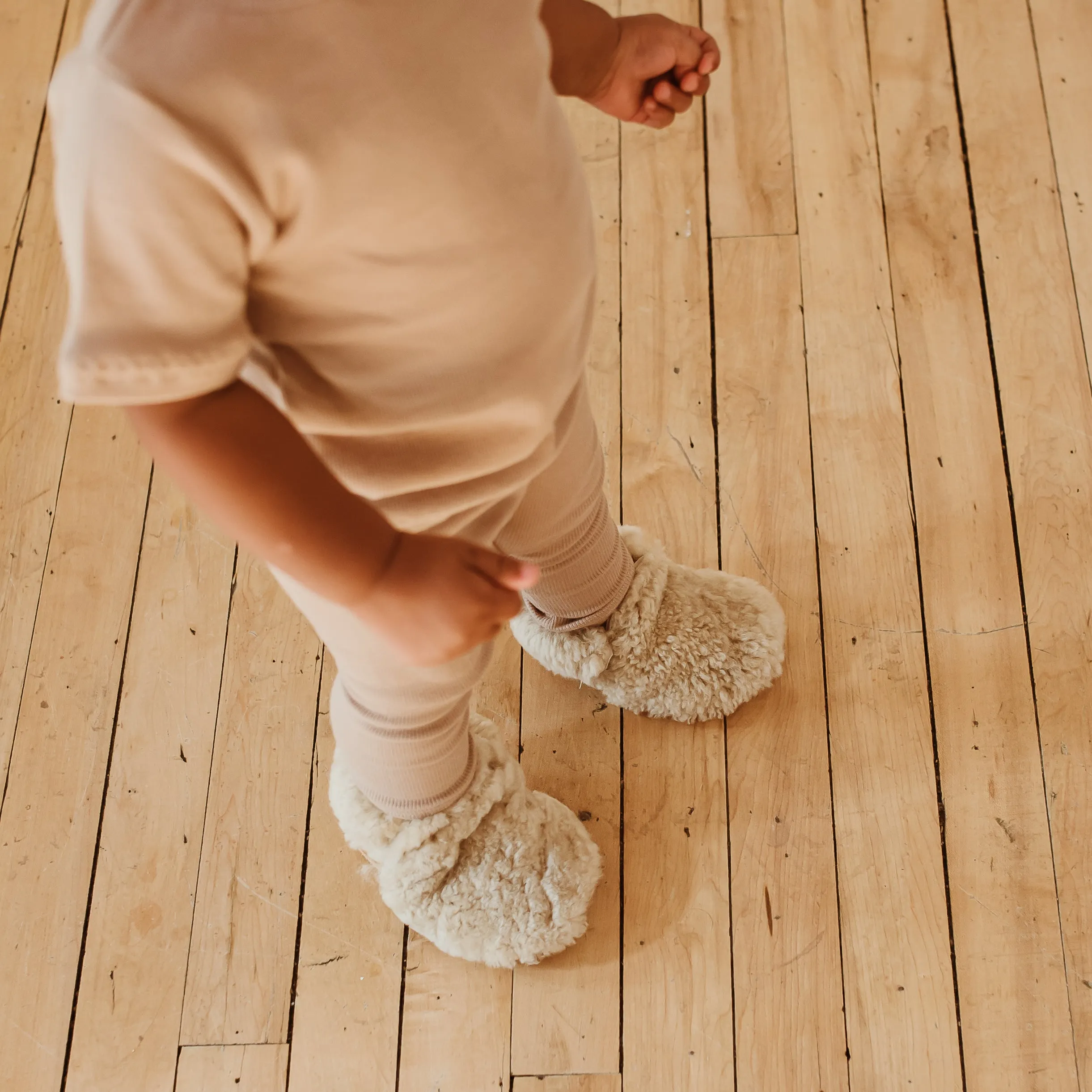 SIZE 1 (4") Fuzzy Loafers - natural 042