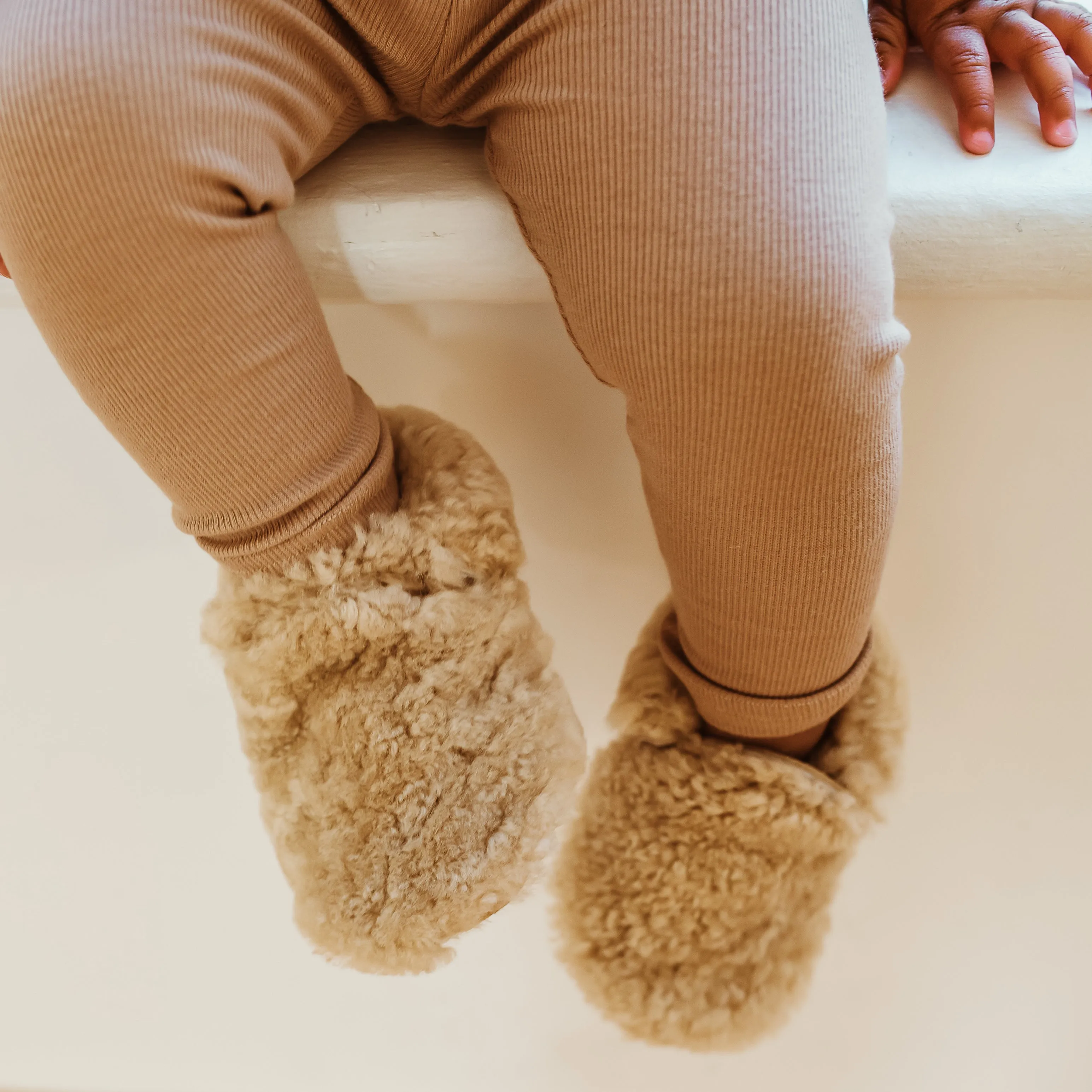 SIZE 1 (4") Fuzzy Loafers - natural 042