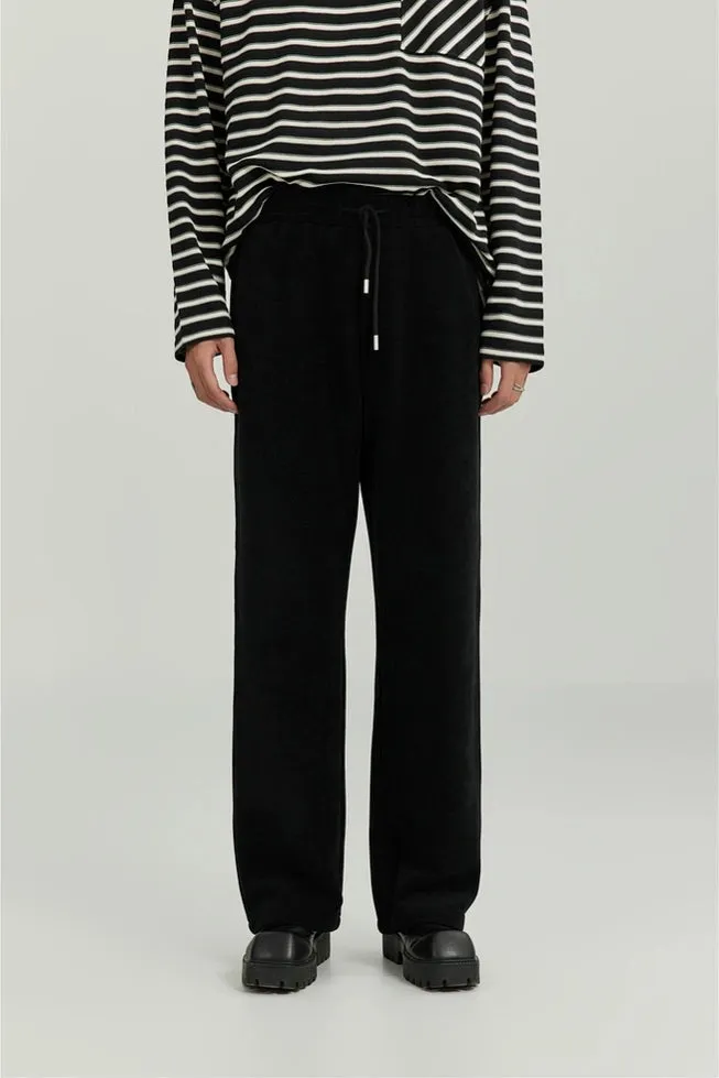 Slim Ribbed Elastic-Waist Lightweight Pants