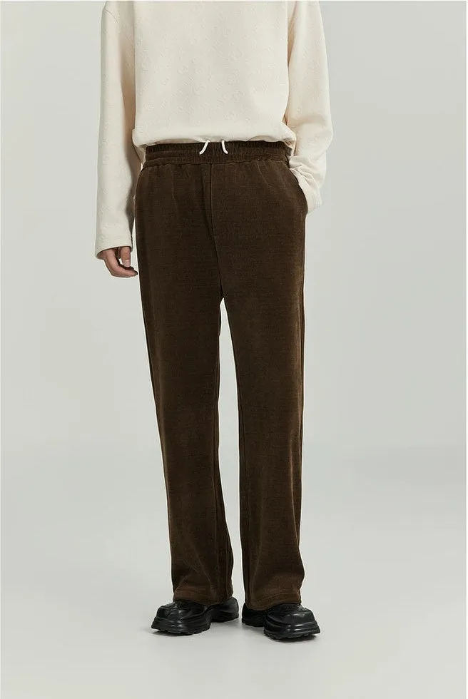 Slim Ribbed Elastic-Waist Lightweight Pants