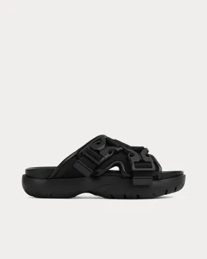 Snap Slide Black Sandals