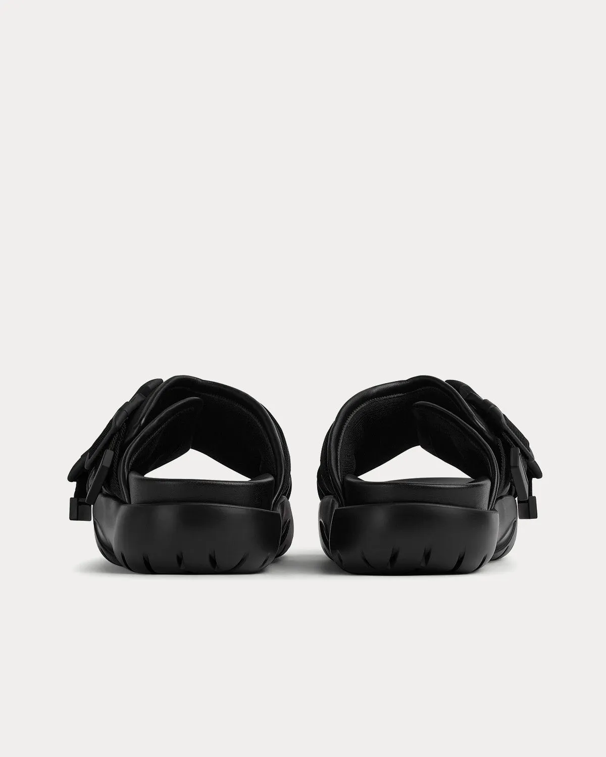 Snap Slide Black Sandals