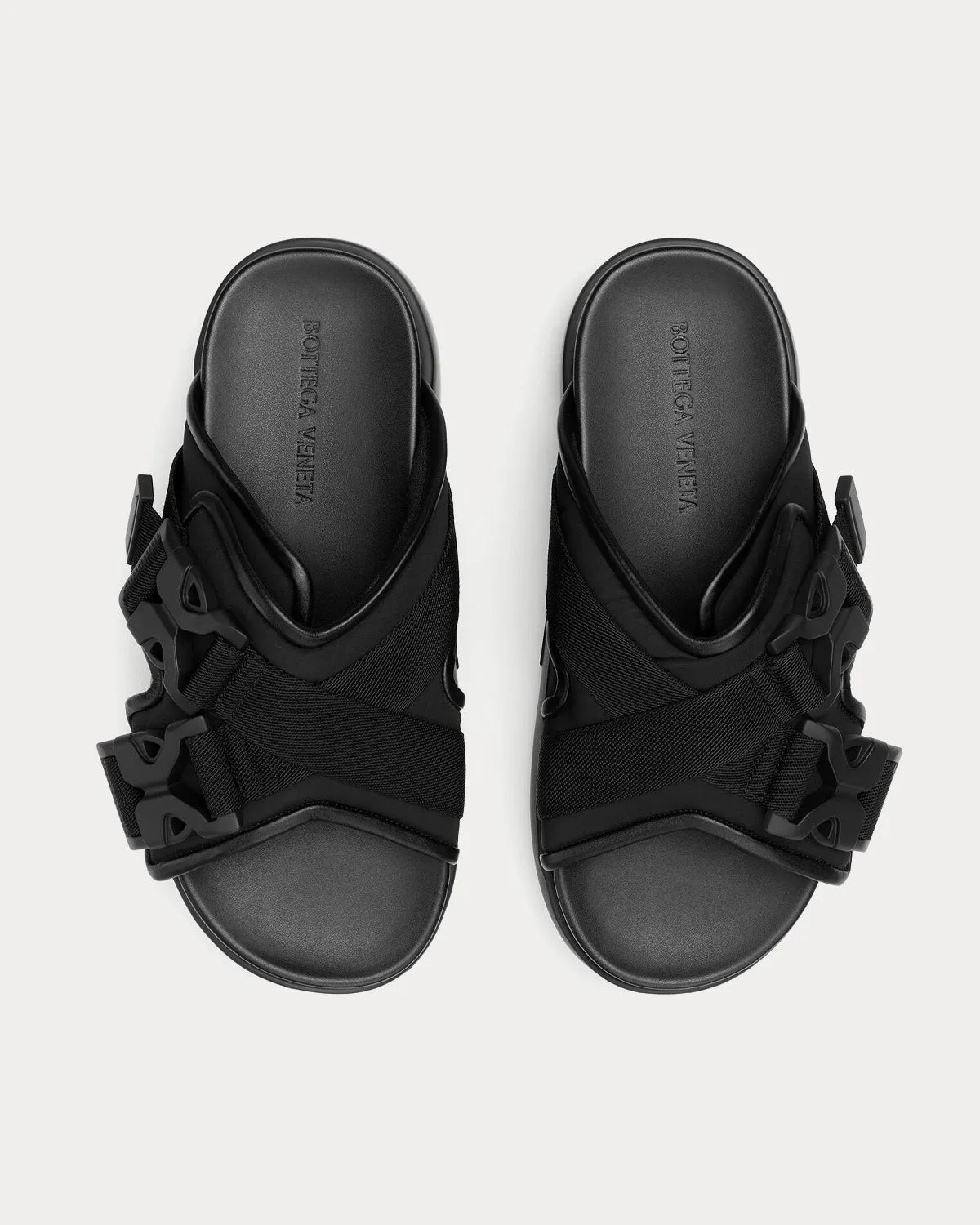Snap Slide Black Sandals