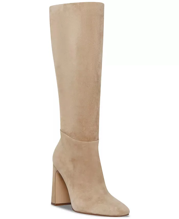 Steve Madden Women's Ally Block-Heel Tall Boots  Color Sand Suede Size 7M