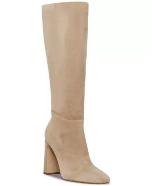 Steve Madden Women's Ally Block-Heel Tall Boots  Color Sand Suede Size 8M