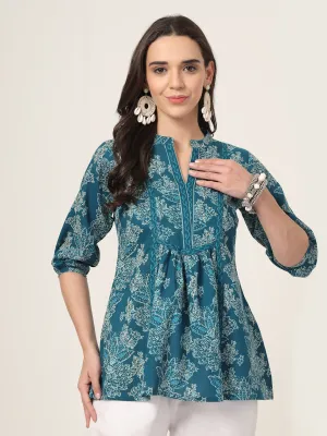 Style Quotient Women Blue and white Printed Tunic