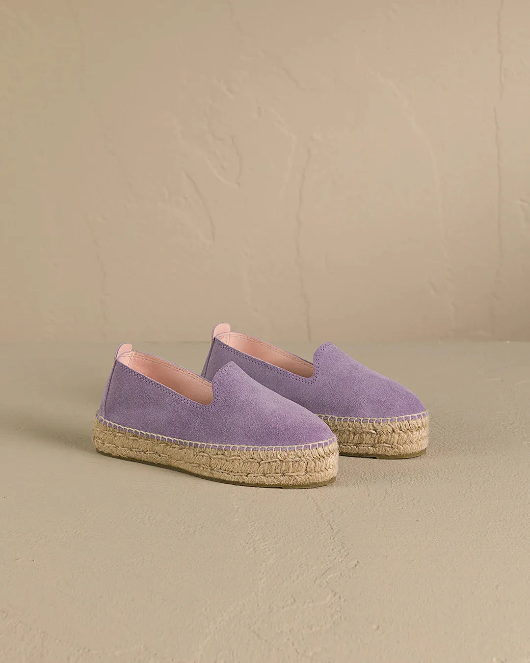 Suede Double Sole Espadrilles Hamptons Wisteria Lilac