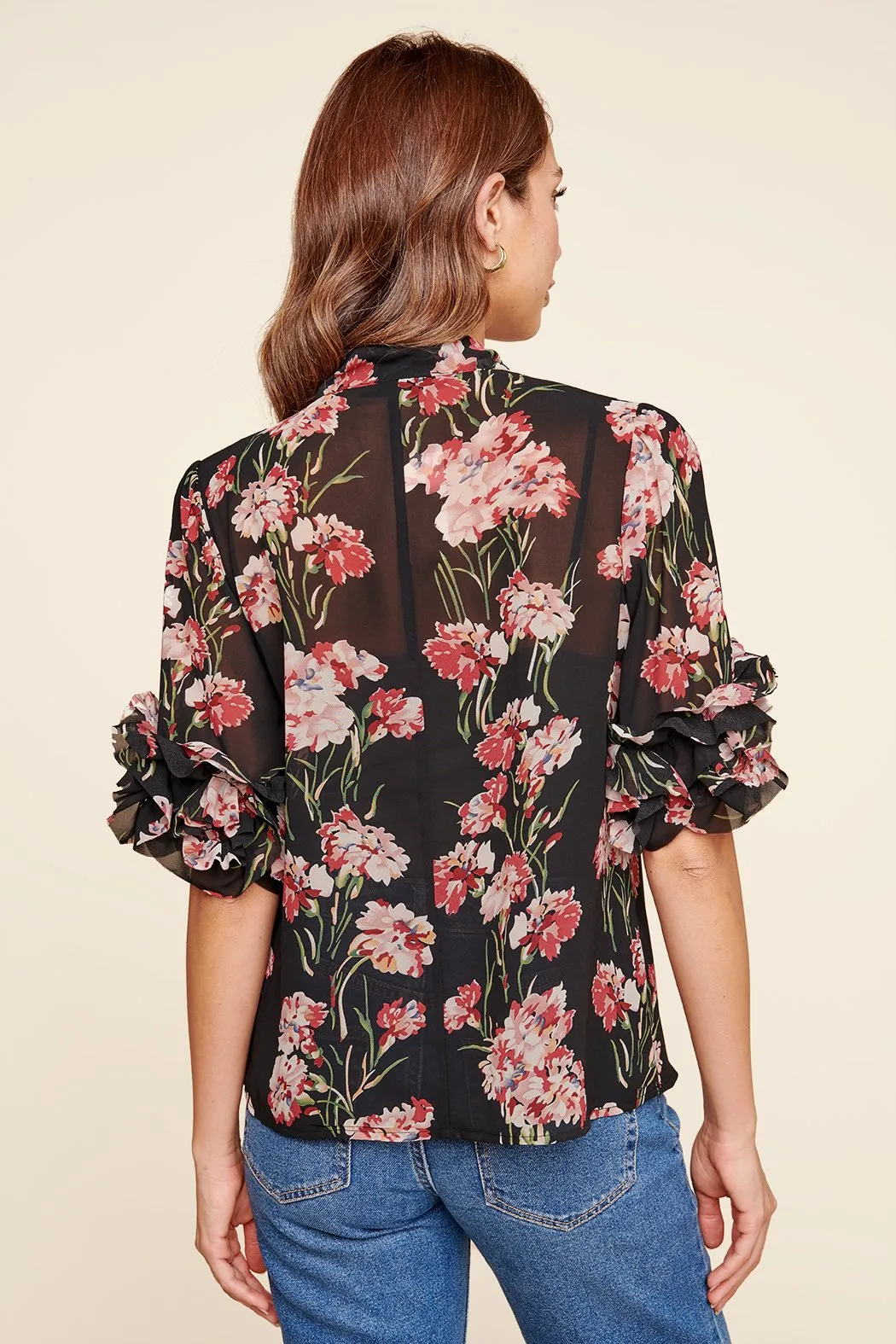 Sweet Blossom Lida Tie Neck Top