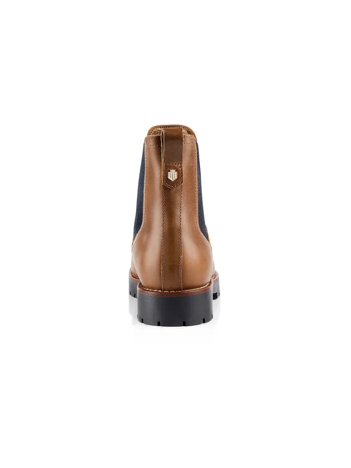 The Boudica Women's Shearling-Lined Ankle Boot - Oak Leather