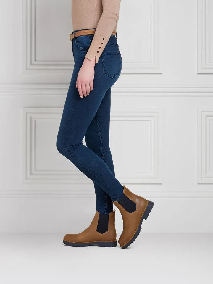 The Boudica Women's Shearling-Lined Ankle Boot - Oak Leather